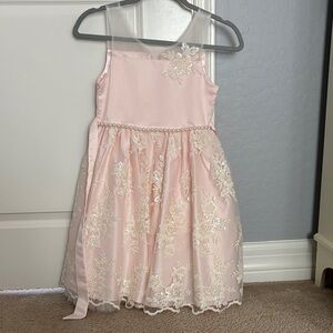 Elegant Pink Floral Kids Dress